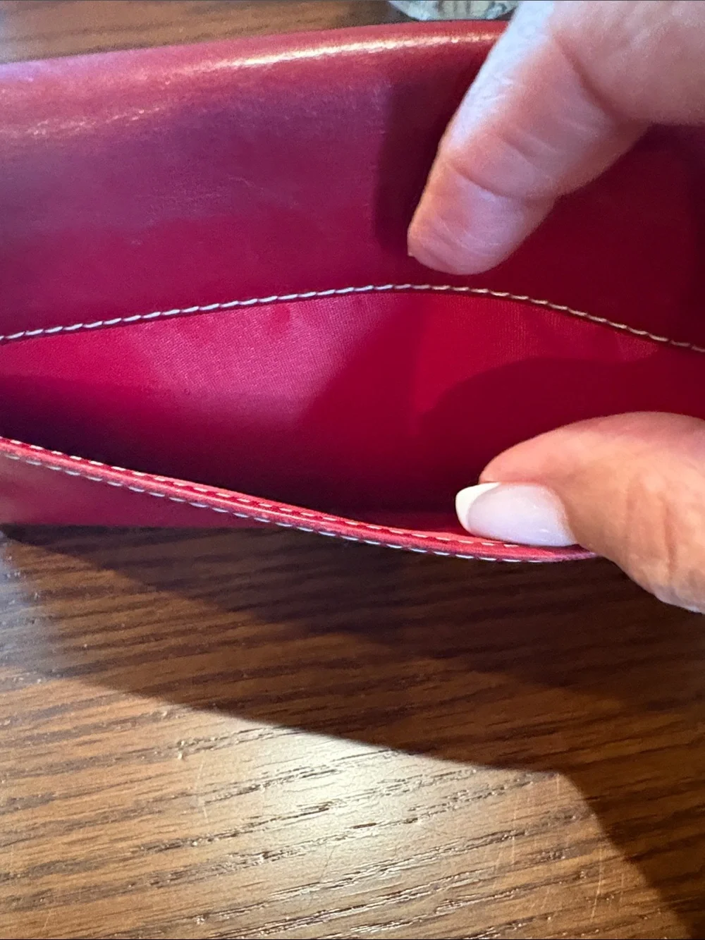 Lauren Ralph Lauren Red Leather Fold-Over Wallet